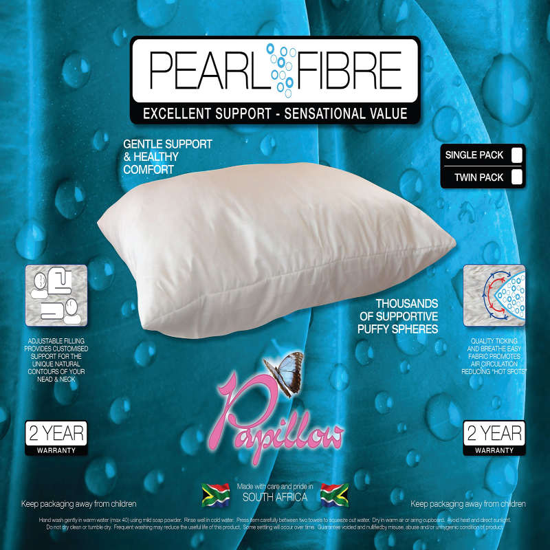 Pearl Fibre Twin Pack Plain Bag Pillow Standard Length