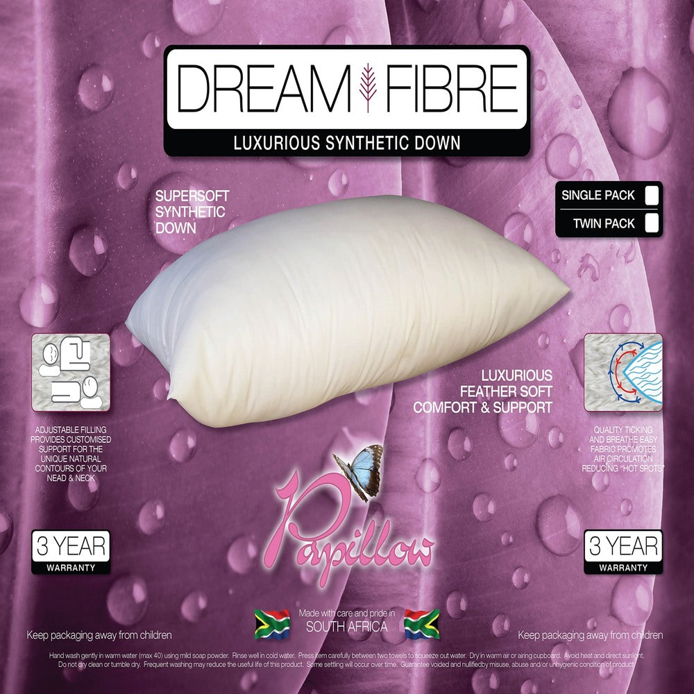 Dream Fibre Queen 80X45 Zip Bag Pillow Standard Length