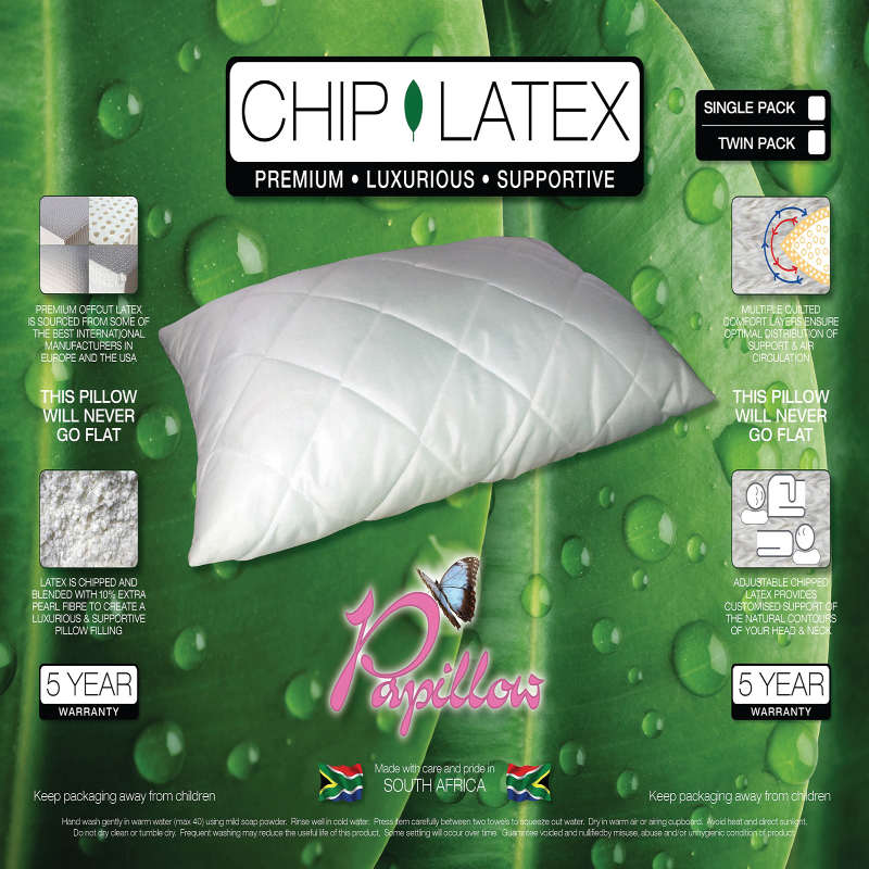 Chip Latex Twin Pack Plain Bag Pillow Standard Length