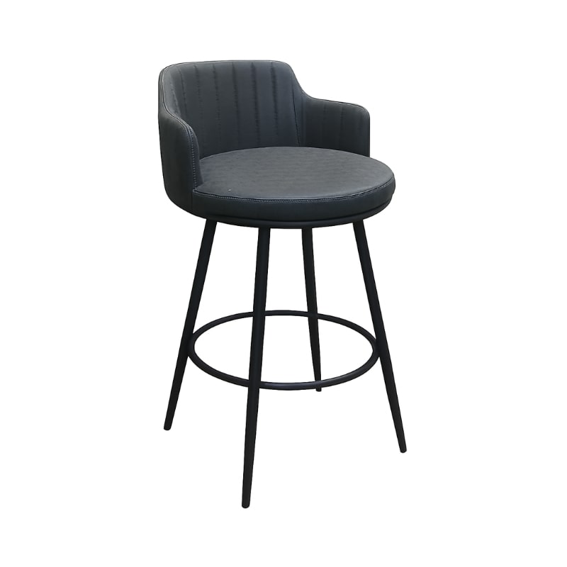 Archie Swivel Bar Chair 65cm Black