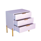 Ava White Gold Legs, Gold Handles Melamine Pedestal