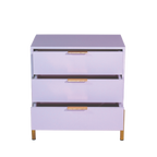 Ava White Gold Legs, Gold Handles Melamine Pedestal