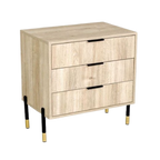 Ava Karlstad Oak Black & Gold Feet, Black Handles Melamine Pedestal