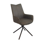 Axel Swivel Dining Chair Suede Fabric Grey