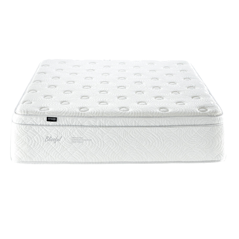 Henwood Blissfull Memory Plush Double Bed Set Extra Length