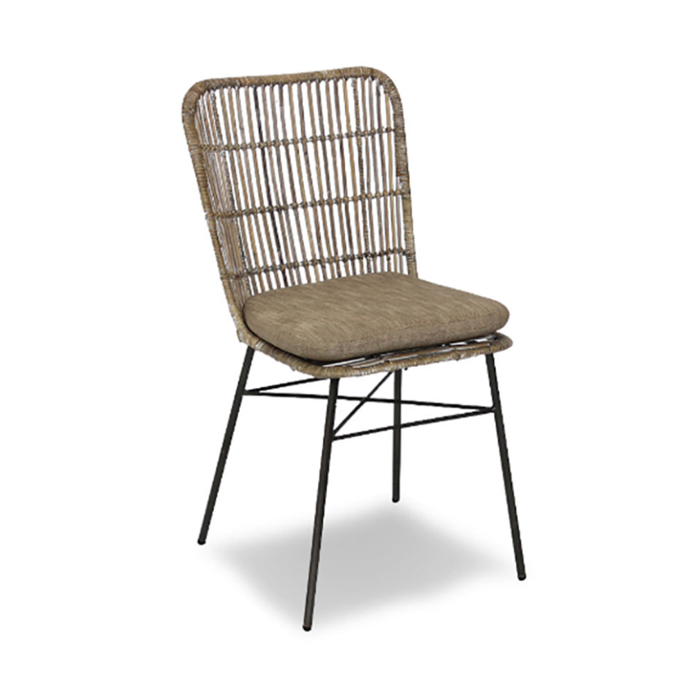 Bali Dining Chair Rattan/Metal