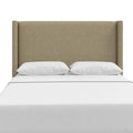Makoya Light Brown Fabric Double Bed Headboard