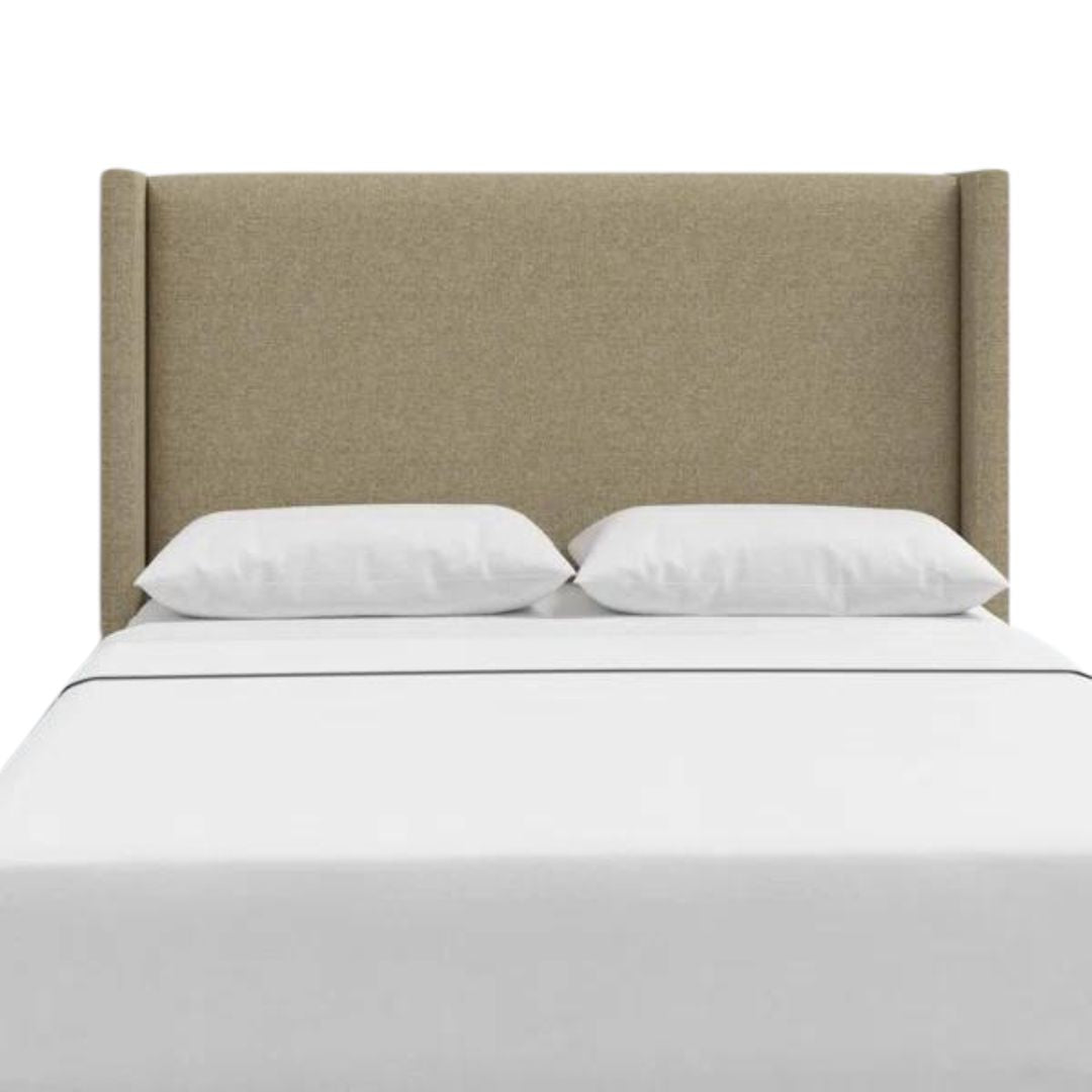 Makoya Light Brown Fabric Double Bed Headboard