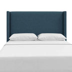 Makoya Navy Blue Fabric King Size Headboard