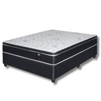 Mattress with black frame on a white background