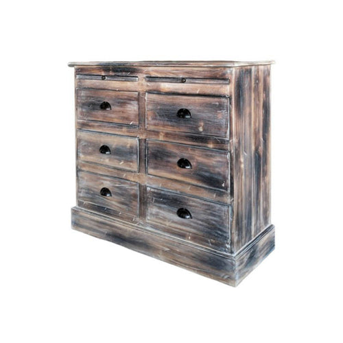 Barton 6 Draw Chest White Wash Mahogany