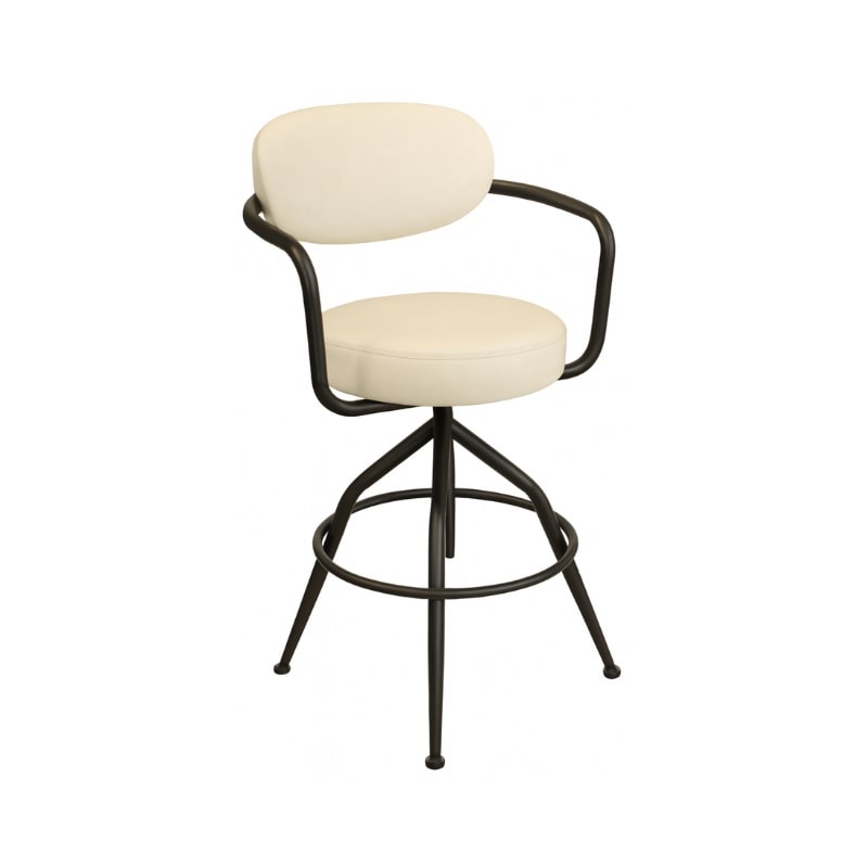 Brenda Swivel Bar Chair Metal/PU Antique White
