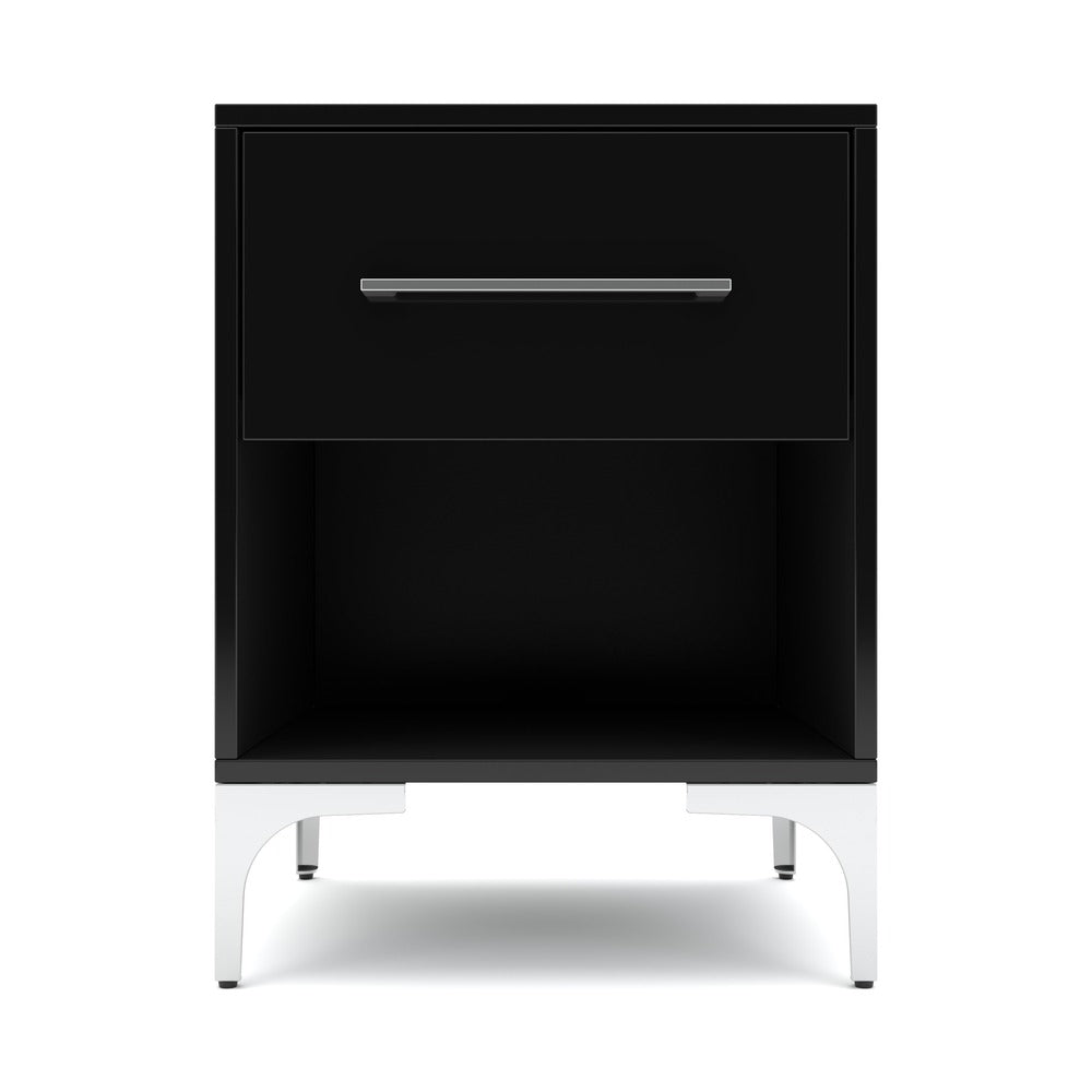 New York One Drawer Black Pedestal