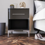 New York One Drawer Black Pedestal