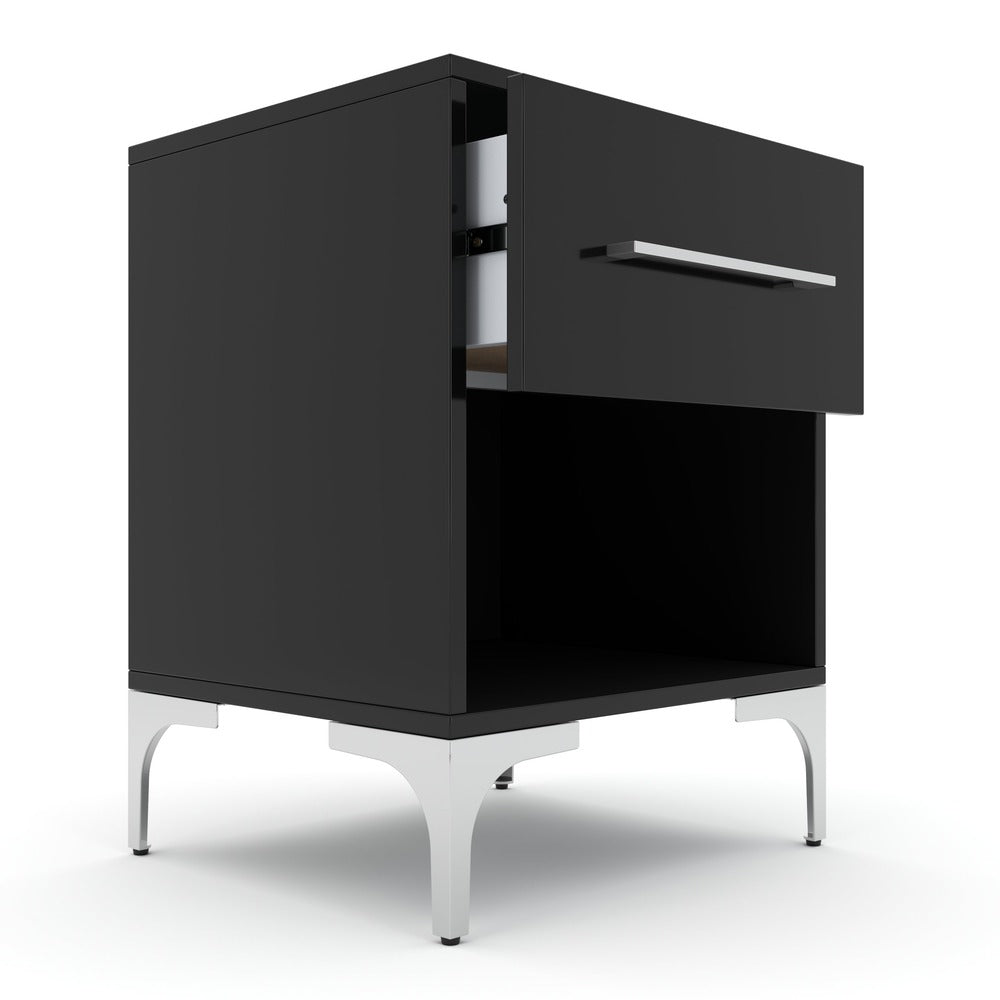 New York One Drawer Black Pedestal