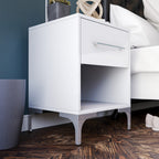 New York One Drawer White Pedestal