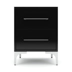 New York Two Drawer Black Pedestal