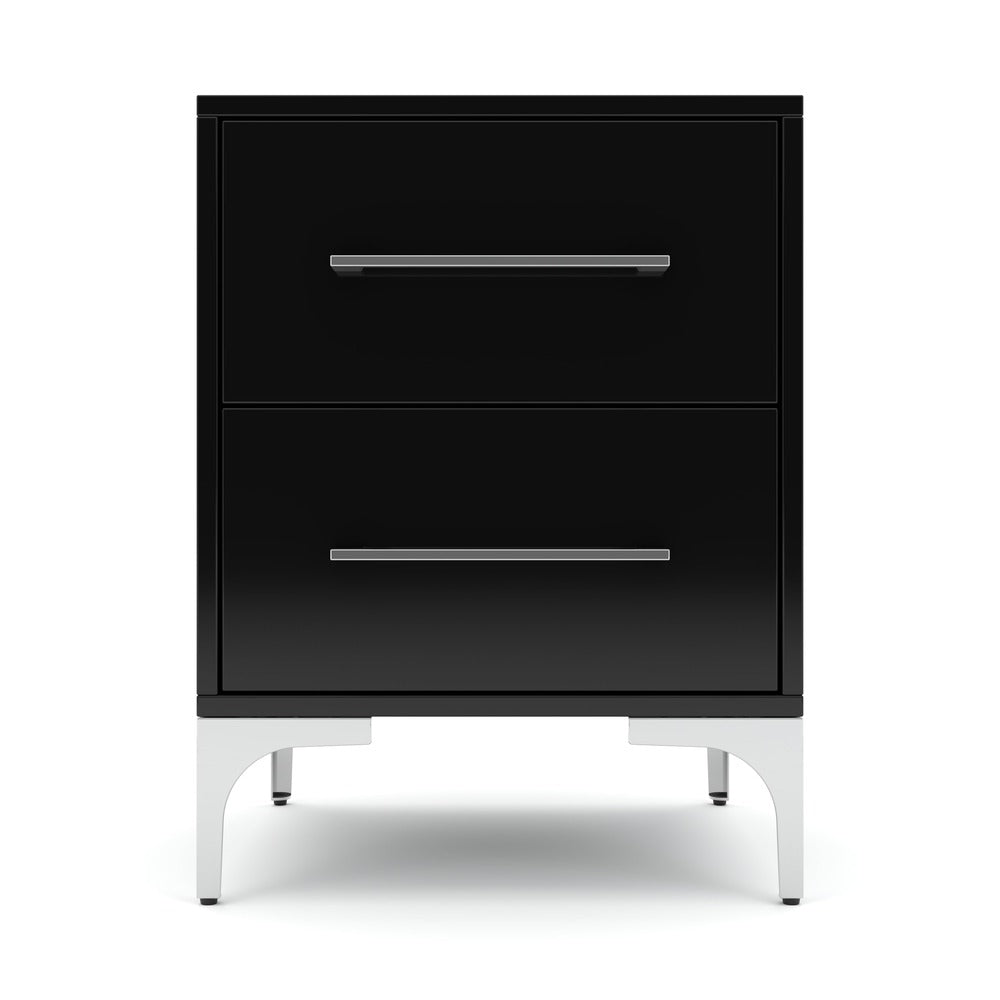 New York Two Drawer Black Pedestal