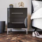 New York Two Drawer Black Pedestal