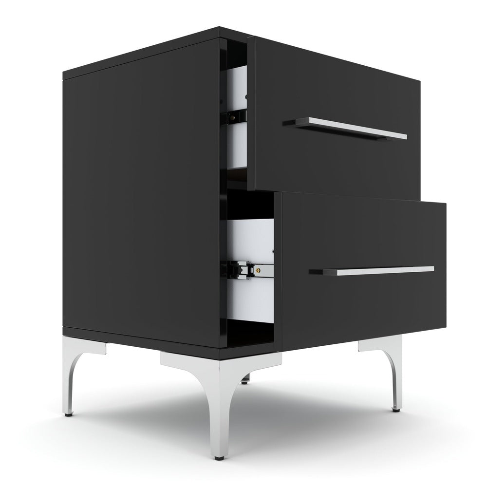New York Two Drawer Black Pedestal