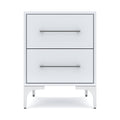 New York Two Drawer White Pedestal