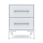 New York Two Drawer White Pedestal