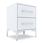 New York Two Drawer White Pedestal
