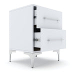 New York Two Drawer White Pedestal