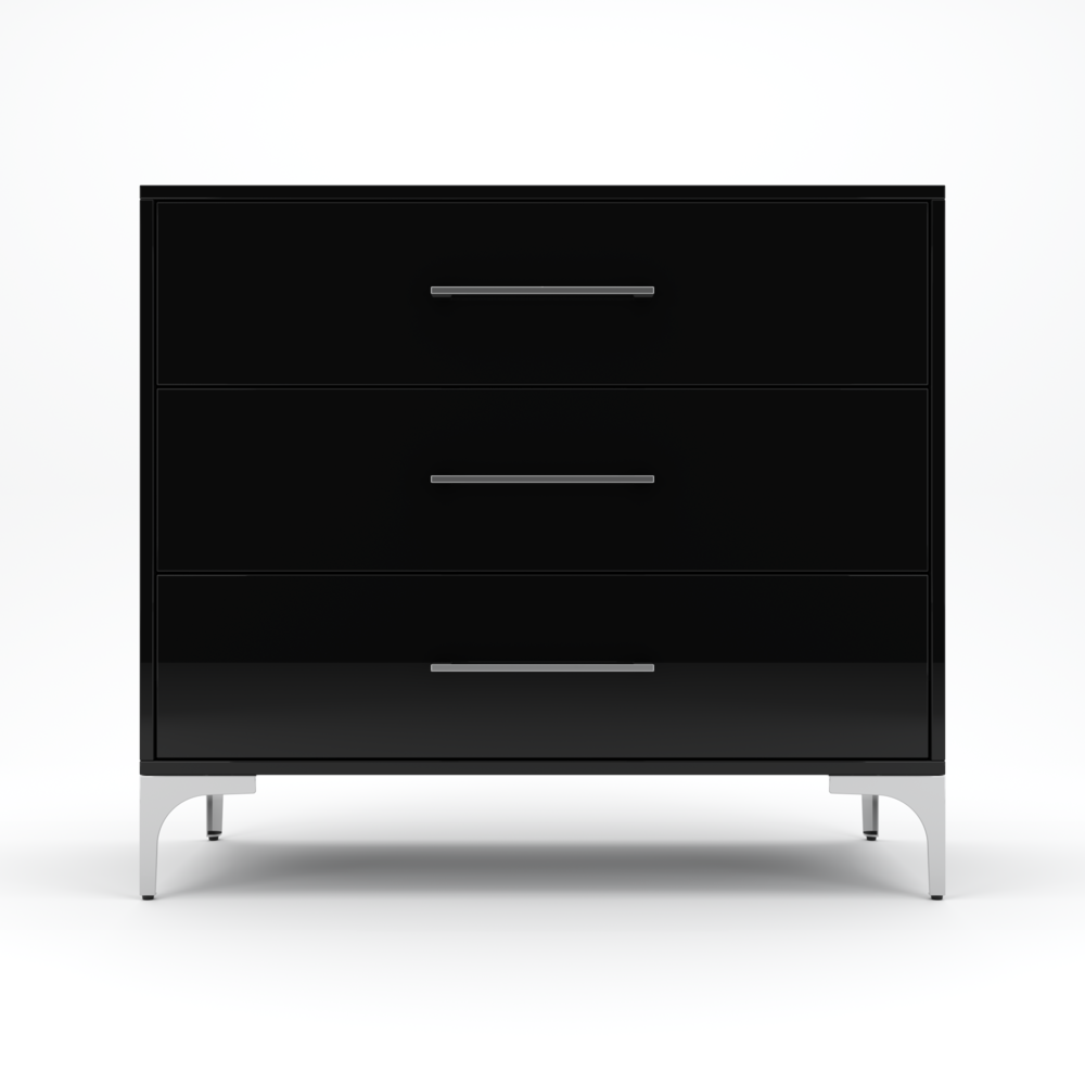 New York Dressing Table 900mm Black -3 Drawers