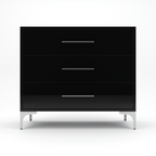 New York Dressing Table 900mm Black -3 Drawers