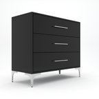 New York Dressing Table 900mm Black -3 Drawers