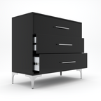 New York Dressing Table 900mm Black -3 Drawers