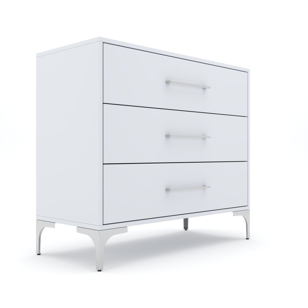 New York Dressing Table 900mm White - 3 Drawers