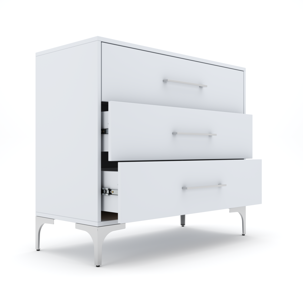 New York Dressing Table 900mm White - 3 Drawers
