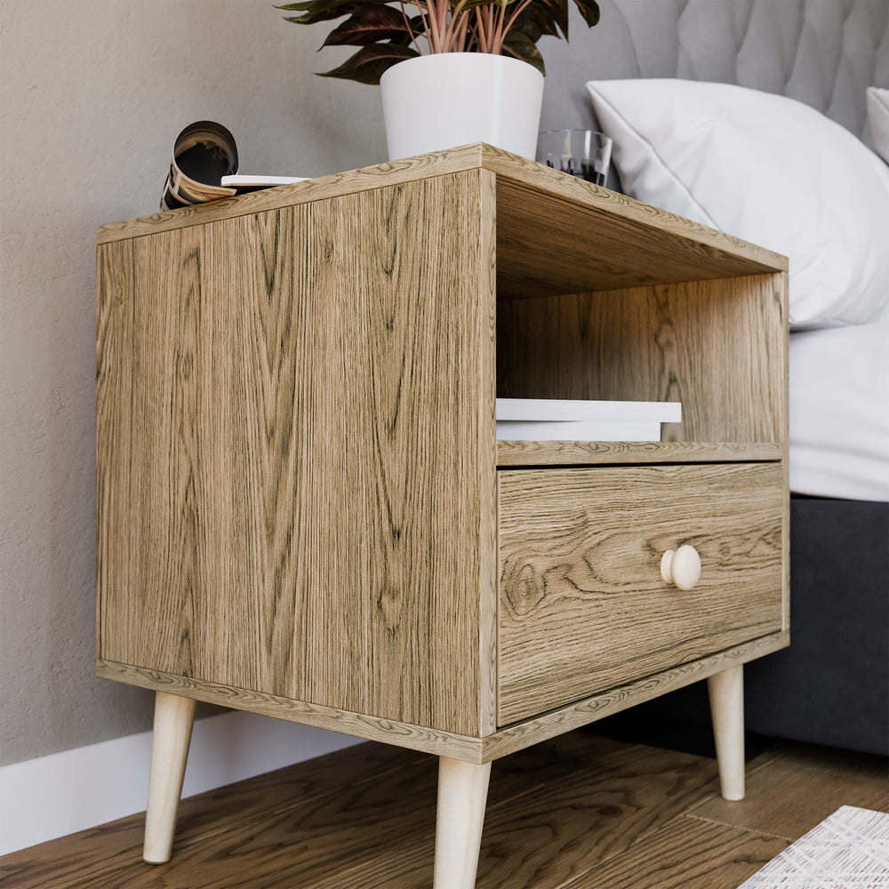 Scandinavian One Drawer Pedestal Alegria