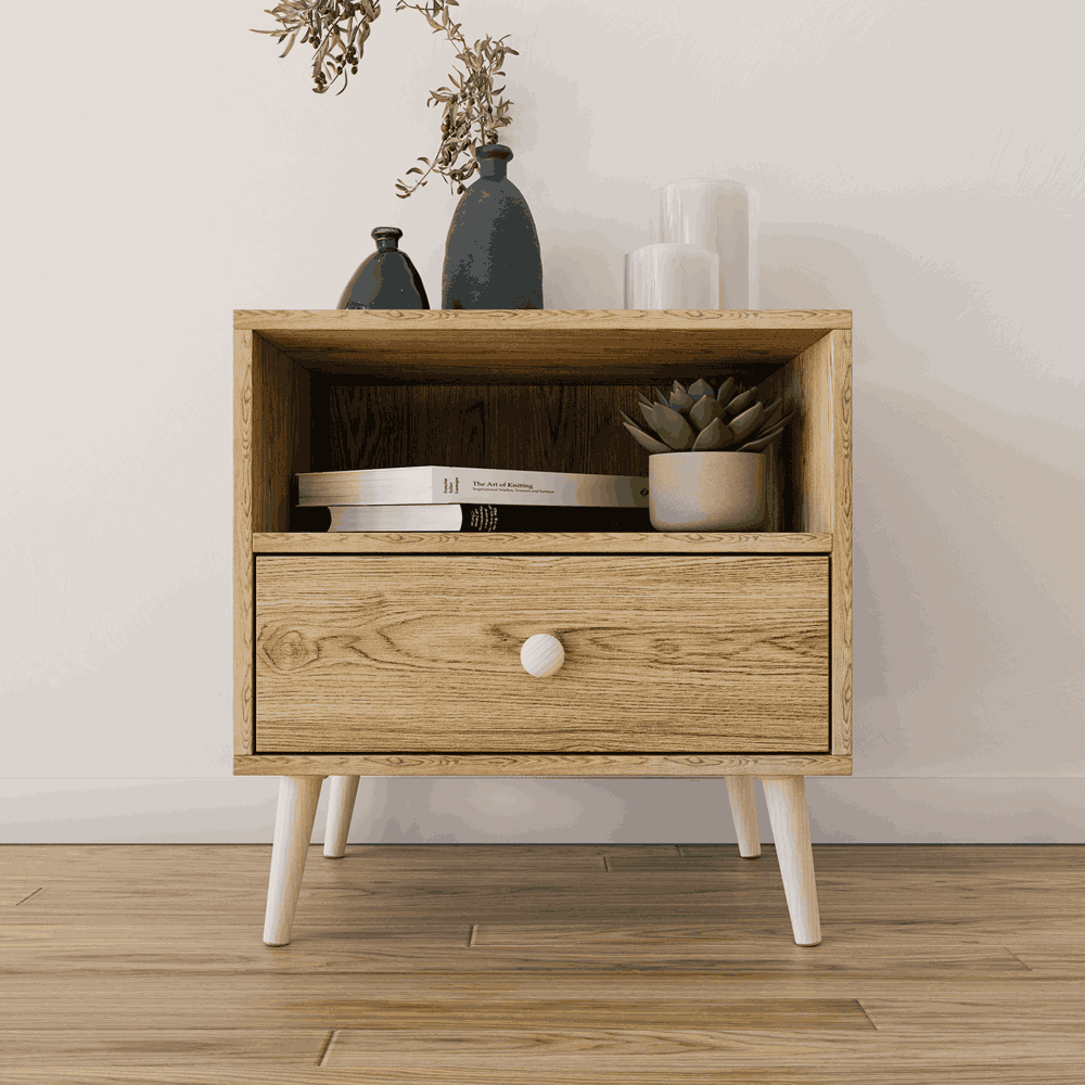 Scandinavian One Drawer Pedestal Alegria