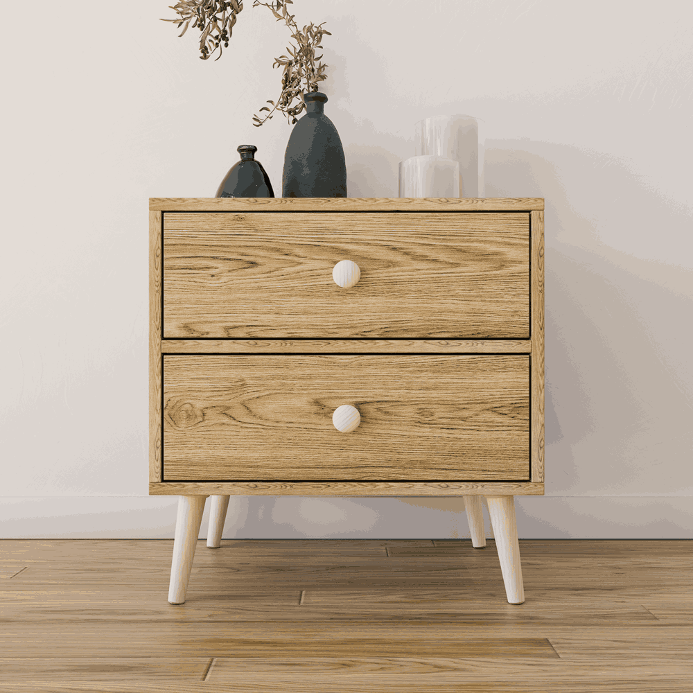 Scandinavian Two Drawer Pedestal Alegria