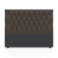 Deep Buttoned Brown King Headboard