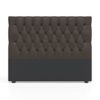 Deep Buttoned Brown King Headboard