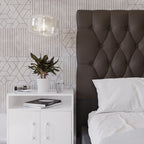 Deep Buttoned Brown Queen Headboard
