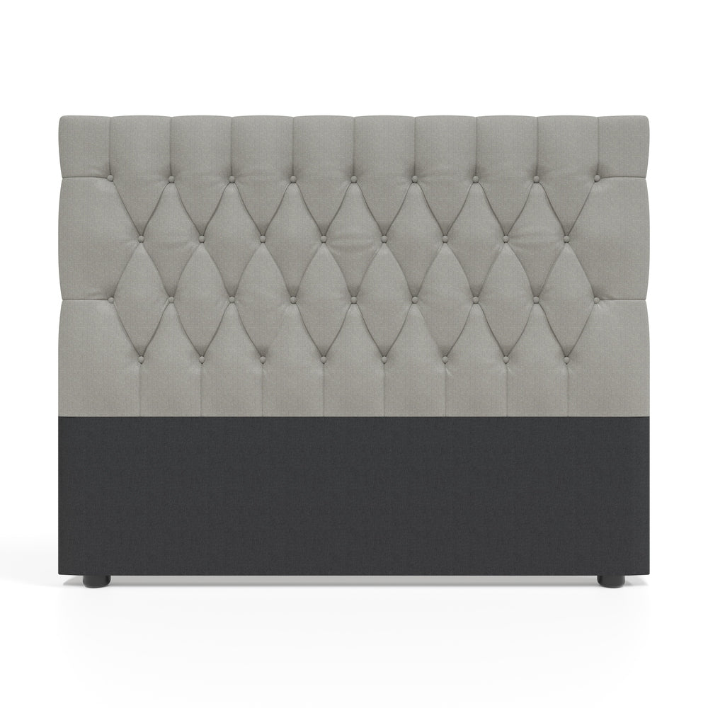 Deep Buttoned Cream Double Headboard