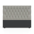 Deep Buttoned Cream Double Headboard