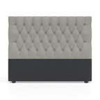 Deep Buttoned Cream Double Headboard