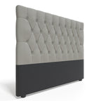 Deep Buttoned Cream Queen Headboard