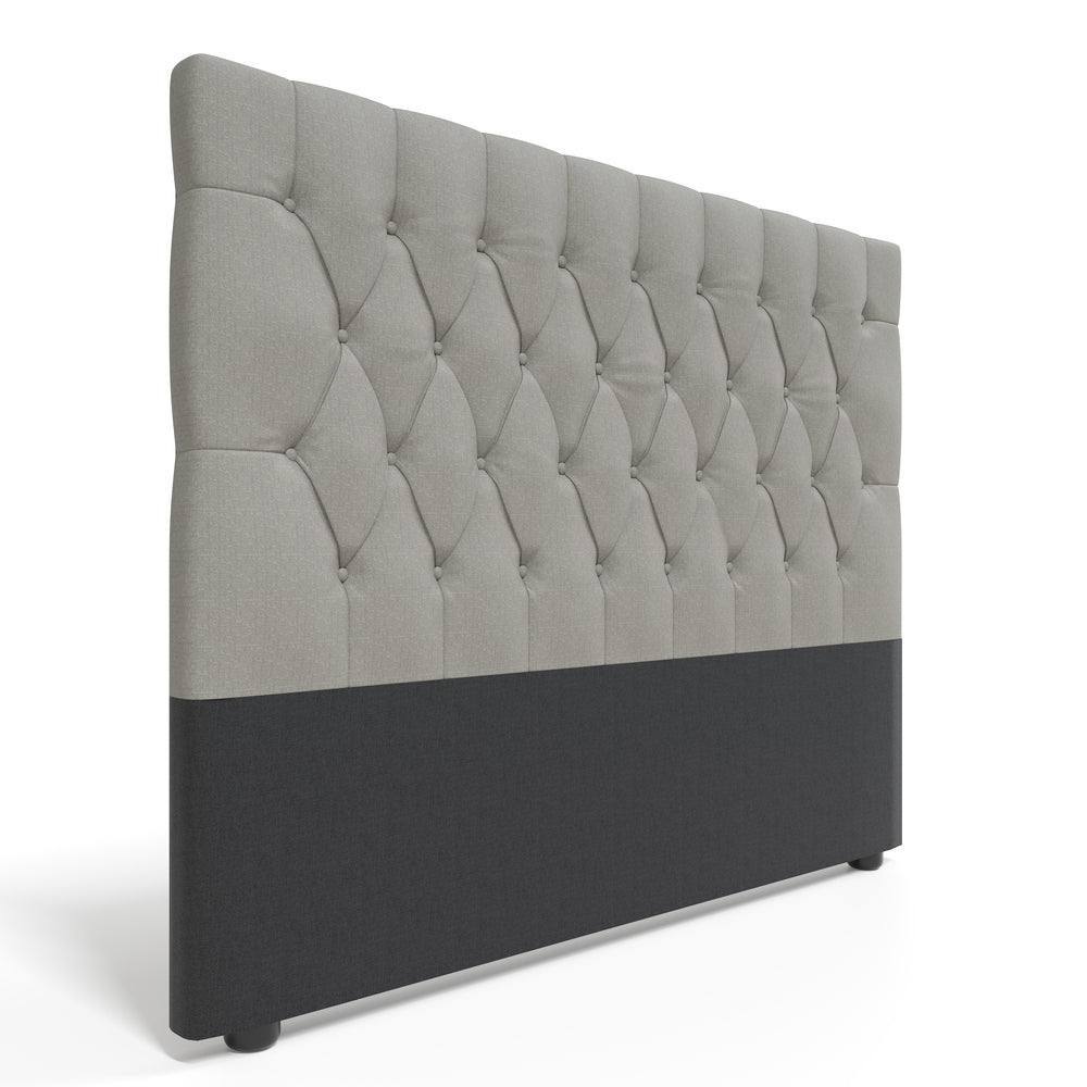Deep Buttoned Cream Queen Headboard