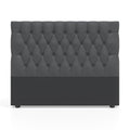 Deep Buttoned Charcoal King Headboard