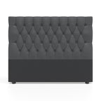 Deep Buttoned Charcoal Double Headboard