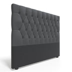 Deep Buttoned Charcoal King Headboard