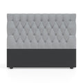 Deep Buttoned Grey King Headboard