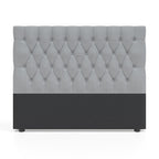 Deep Buttoned Grey King Headboard